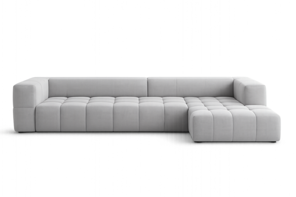 Modern L-Shaped Sectional Sofa – Light Grey