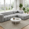 Modern L-Shaped Sectional Sofa – Light Grey